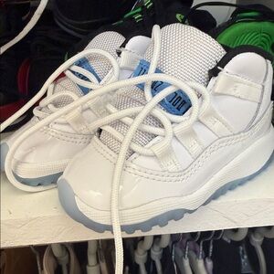 Jordan Kids White and Blue Sneakers